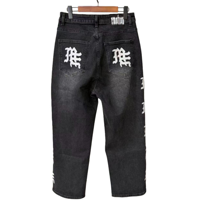 Side Letter Logo Print Washed Denim Jeans 4 colors 28678956