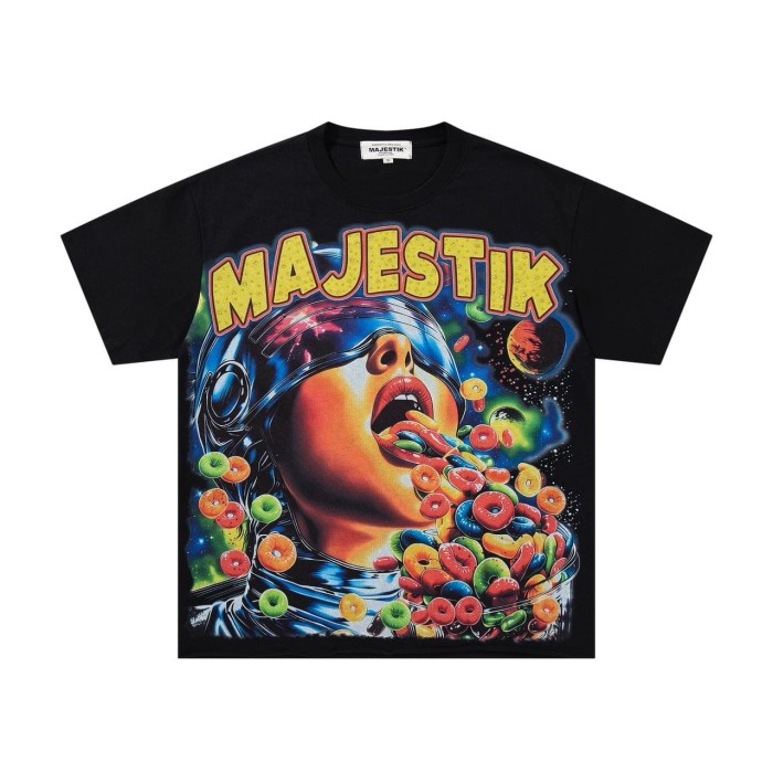 Space Astronaut Candy Rhinestone Print Washed Tee 29060782