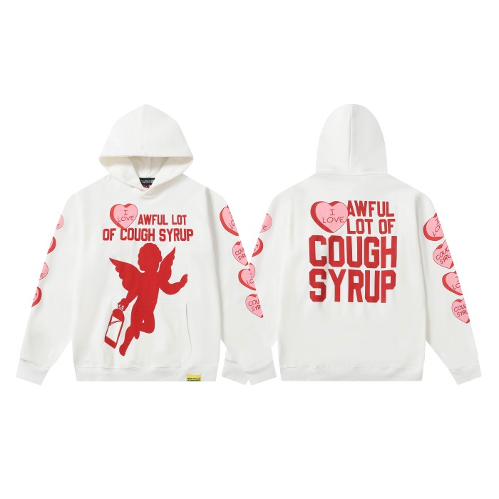 Pink Heart Angel Print Hoodie 28659536