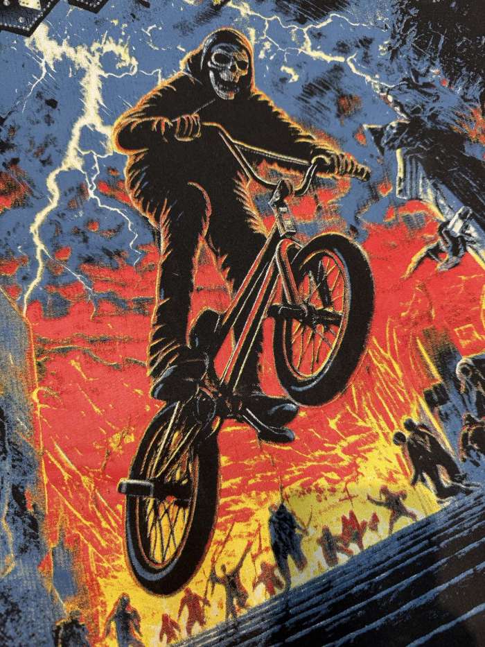Reaper BMX  hot-fix rhinestone gradient vintage short-sleeved T-shirt 2 colors 29047399