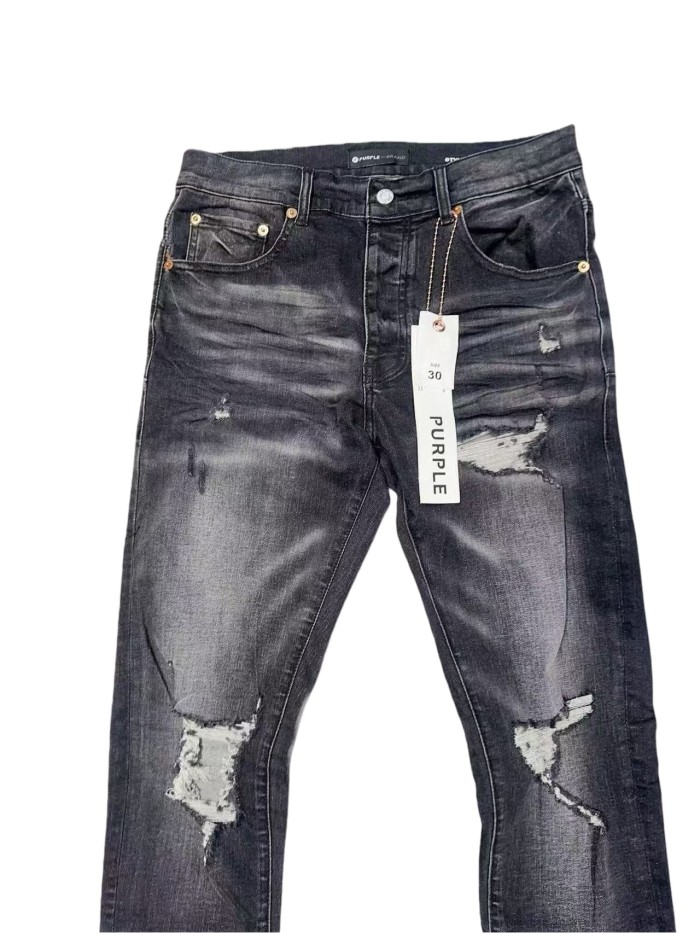 1:1 quality version Wall Crack Style Ripped Visible Stitching Jeans 28761308