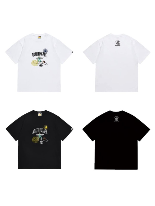 Retro letter ape print T-shirt 2 colors 29055810