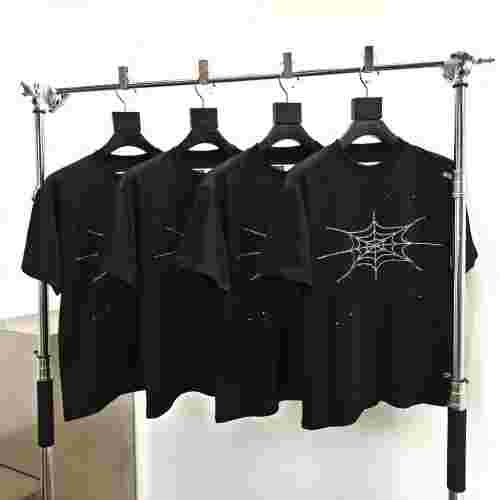 [Big & Tall for weights up to 220 lbs]1:1 quality version Cross Spider Web Rhinestone Tee 2 colors 29033212
