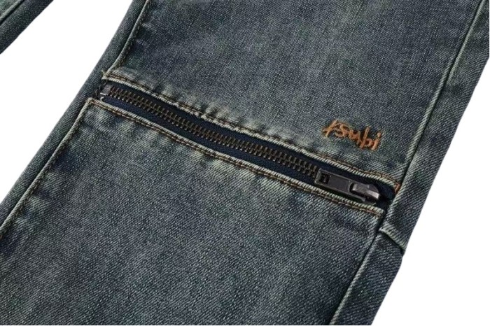 1:1 quality version Knee Zipper Hole Ripped Jeans 28700616