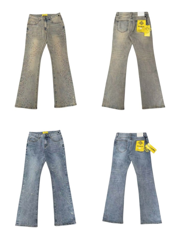 1:1 quality version Star River Rhinestone Vintage Flared Jeans 2 colors 29045805