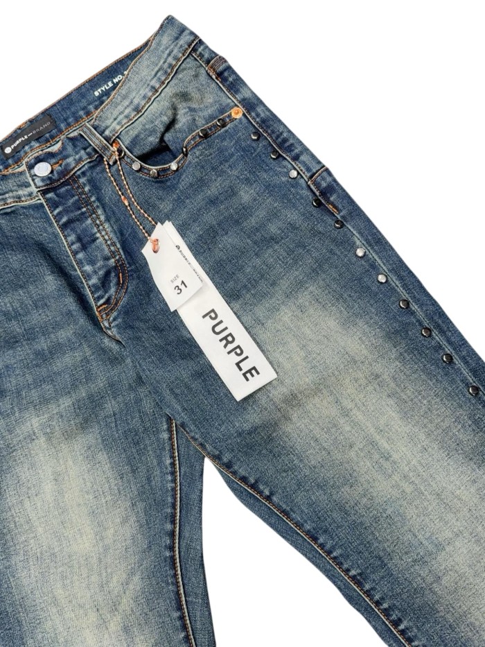 1:1 quality version Side Black Silver Round Diamond Jeans 28883213