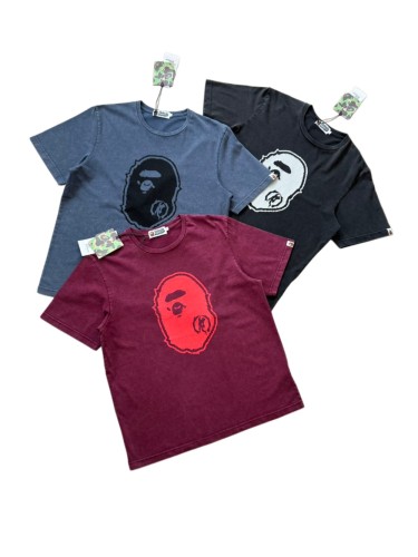 1:1 quality version Ape Head Letter Special Dyed Print Washed Retro T-shirt 3 colors 29060621