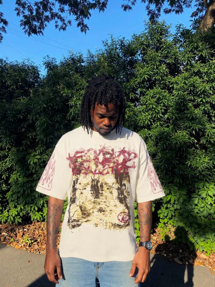 Bloody Graffiti Purgatory Print Washed Tee 29092397