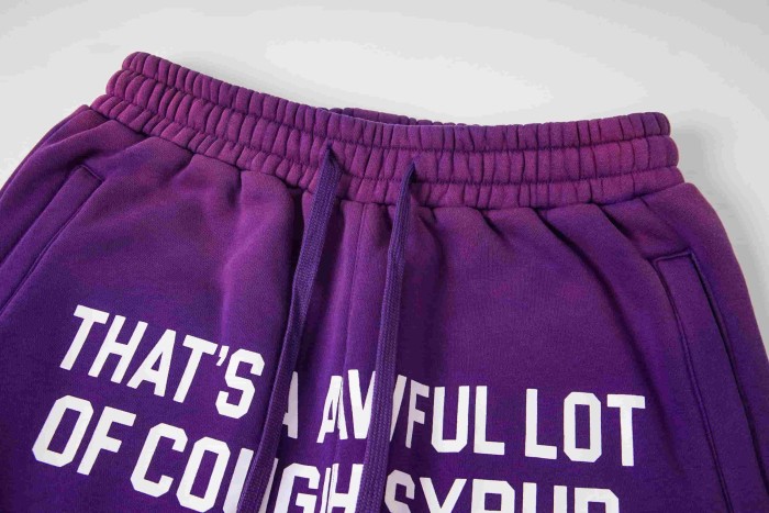 Dyed Purple Gradient Letter Print Zipper Hoodie & Pants Set 29035415