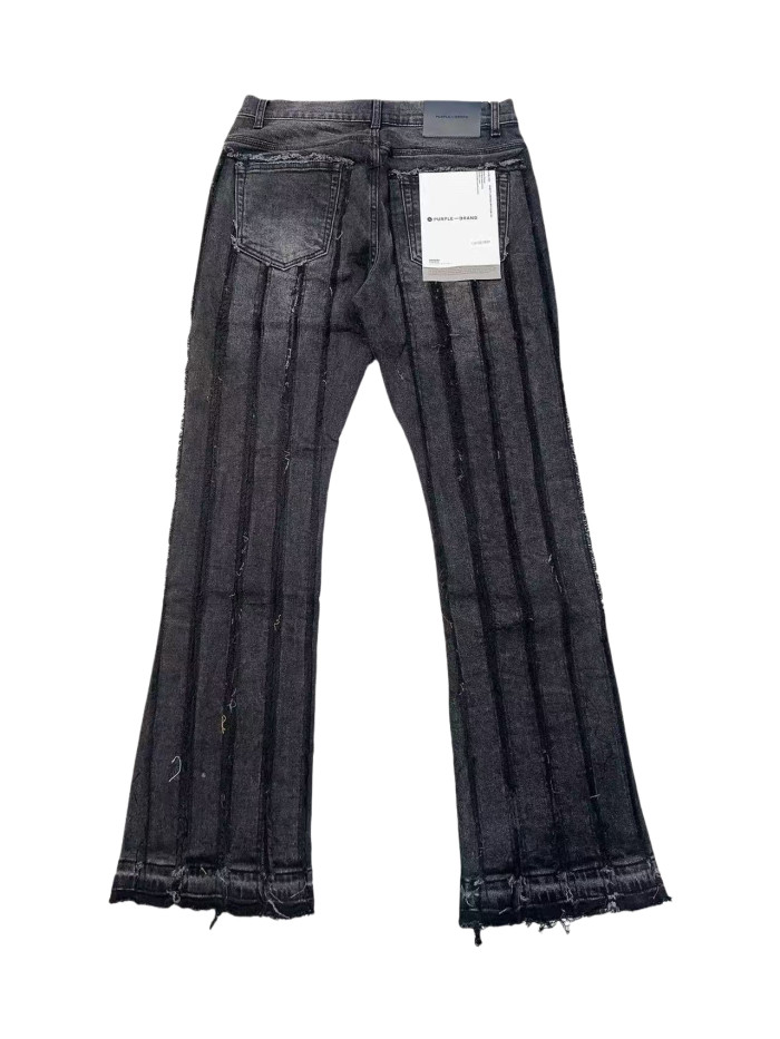 1:1 quality version Patchwork embroidered vertical stripe vintage jeans 28474812