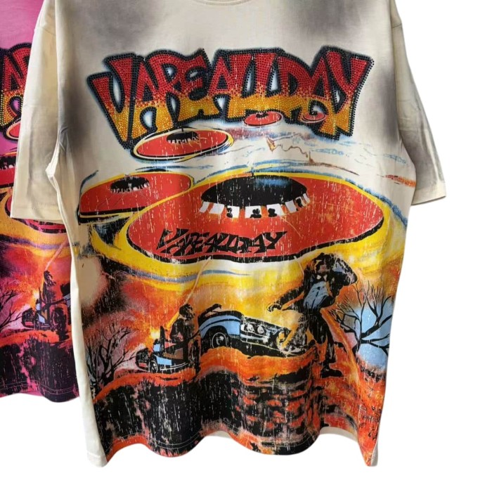 Alien UFO Print Washed tee 5 colors 28968703