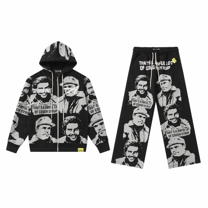 Gangster Figure All Over Print Hoodie & Pants Set 5 colors 29035414