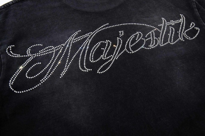 Space Knight Rhinestone Print Washed Tee 29065101