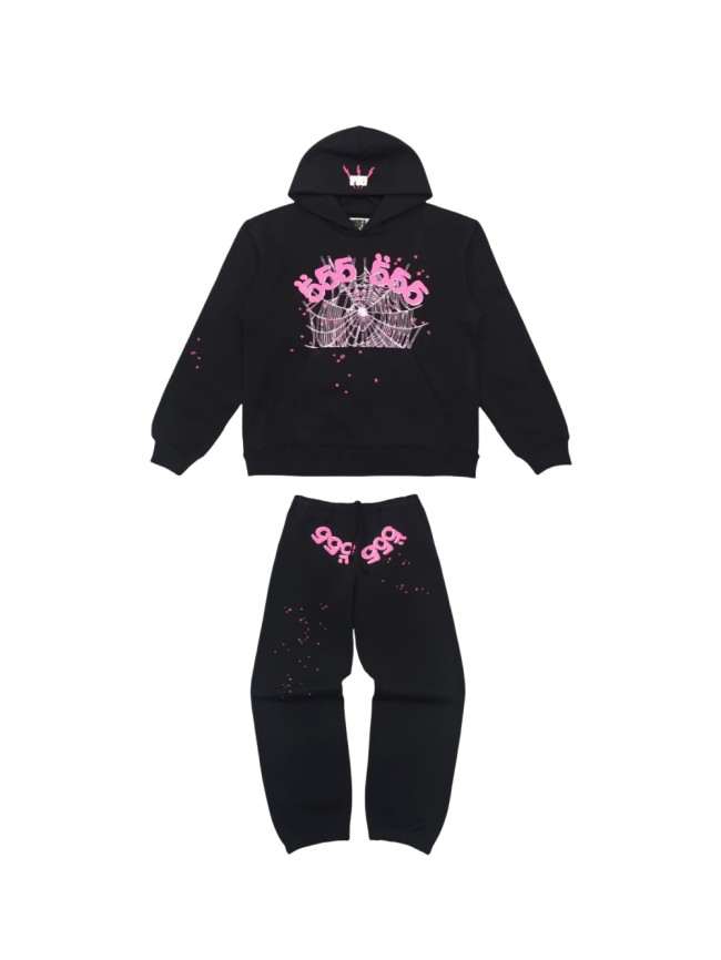 1:1 quality version SP 555 printed Black Hoodie & Pants set