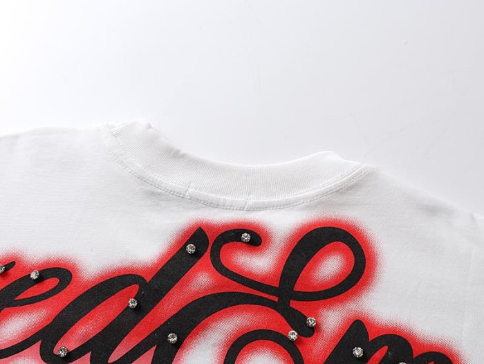 Flame Smudge Angel Rhinestone Print Tee 29105631