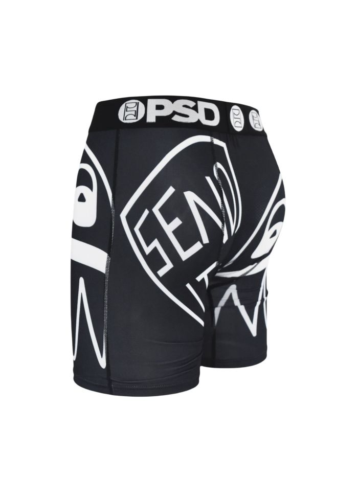White Line Cartoon Print Boxer Briefs 28629047