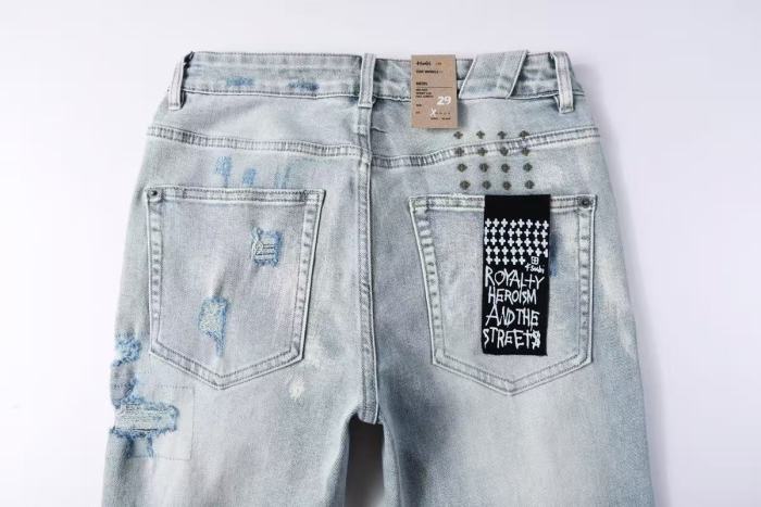 1:1 quality version Heavy Abraded Tight Ripped Jeans 29080463