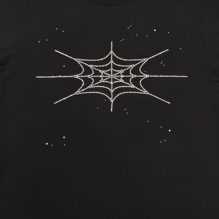 [Big & Tall for weights up to 220 lbs]1:1 quality version Cross Spider Web Rhinestone Tee 2 colors 29033212