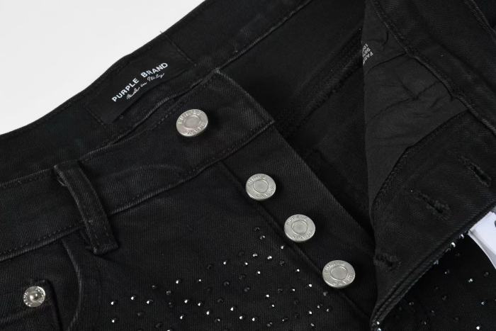 1:1 quality version Full Black Rhinestone Denim Shorts 28972582