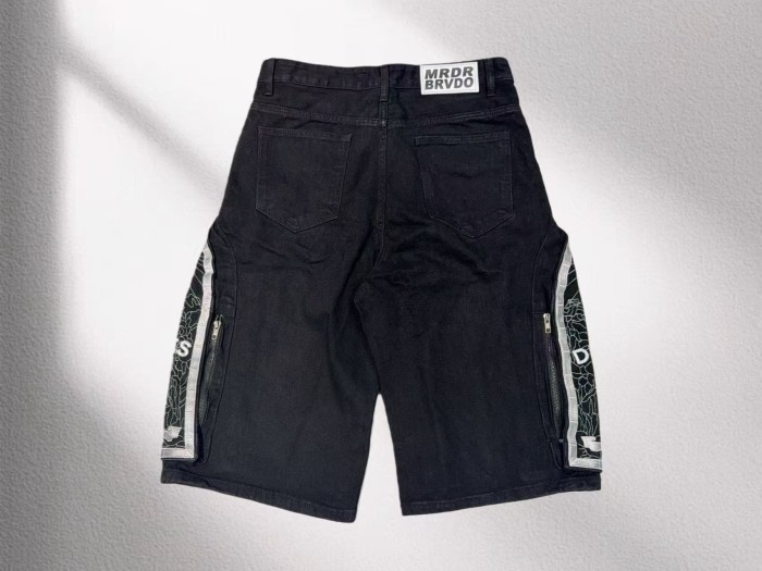 1:1 quality version Spliced Letter Embroidered Denim Shorts 3 colors 29045802