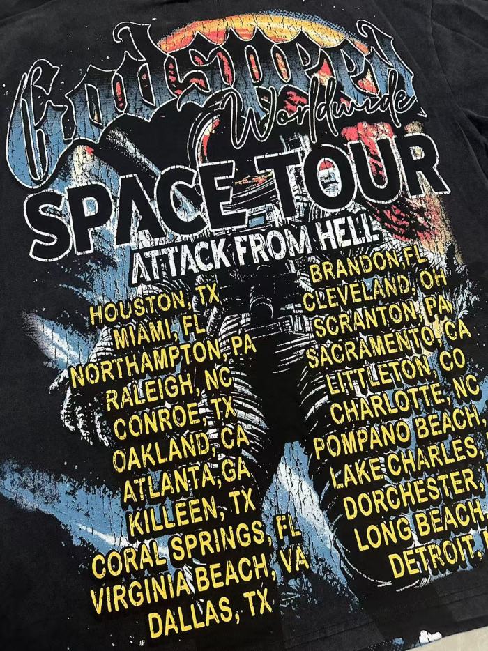 Astronaut Planet Print Washed Version Tee 3 colors 28694025
