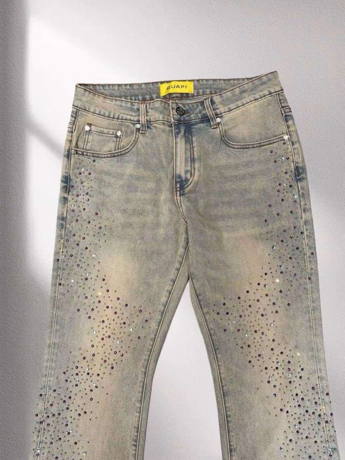 1:1 quality version Star River Rhinestone Vintage Flared Jeans 2 colors 29045805