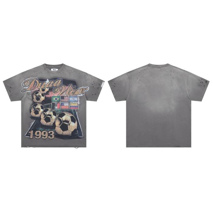 Football Distressed Rhinestone Print Washed Tee 28930932
