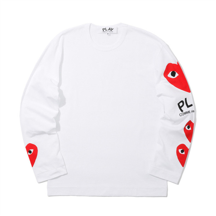 Big Red Heart Letter Logo Print Long Sleeve T-Shirt 17 colors 28712090