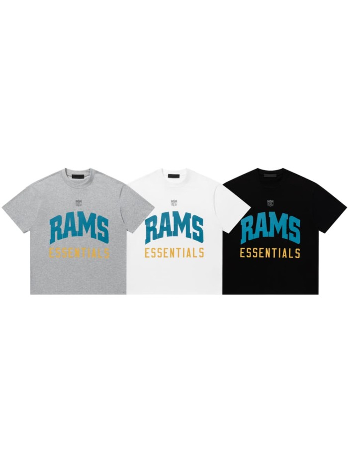 Co-branded curved letter loose-fitting drop-shoulder short-sleeved T-shirt 3 colors 29060601