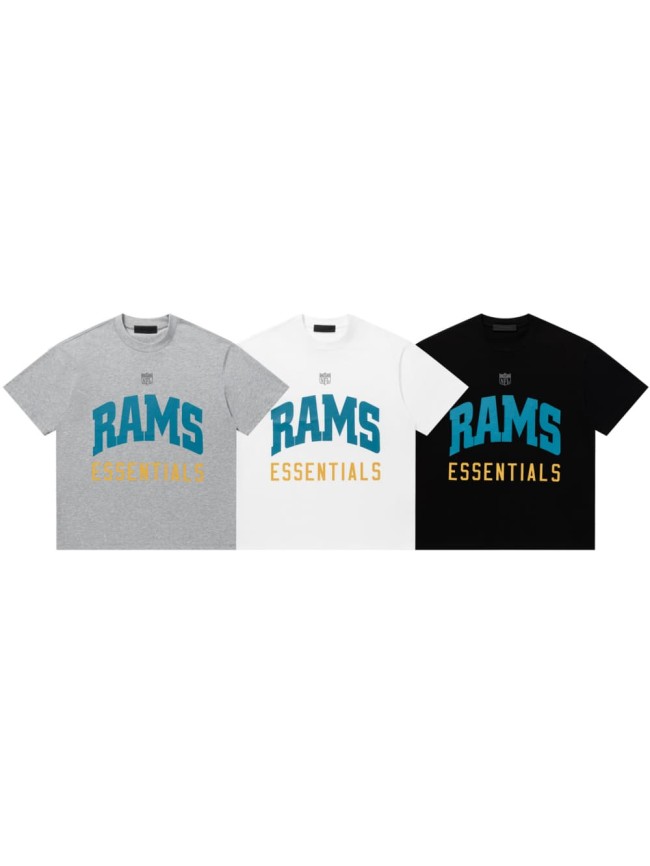 Co-branded curved letter loose-fitting drop-shoulder short-sleeved T-shirt 3 colors 29060601