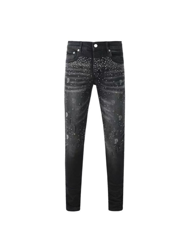 1:1 quality version Star Dot Cross P-Shape Rhinestone Jeans 28920257
