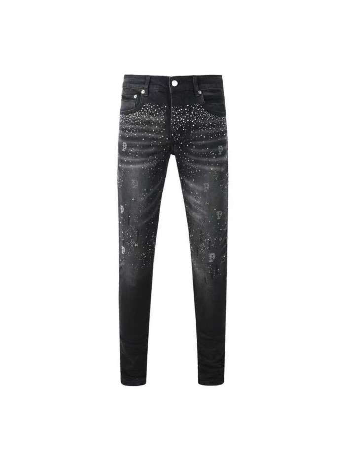 1:1 quality version Star Dot Cross P-Shape Rhinestone Jeans 28920257