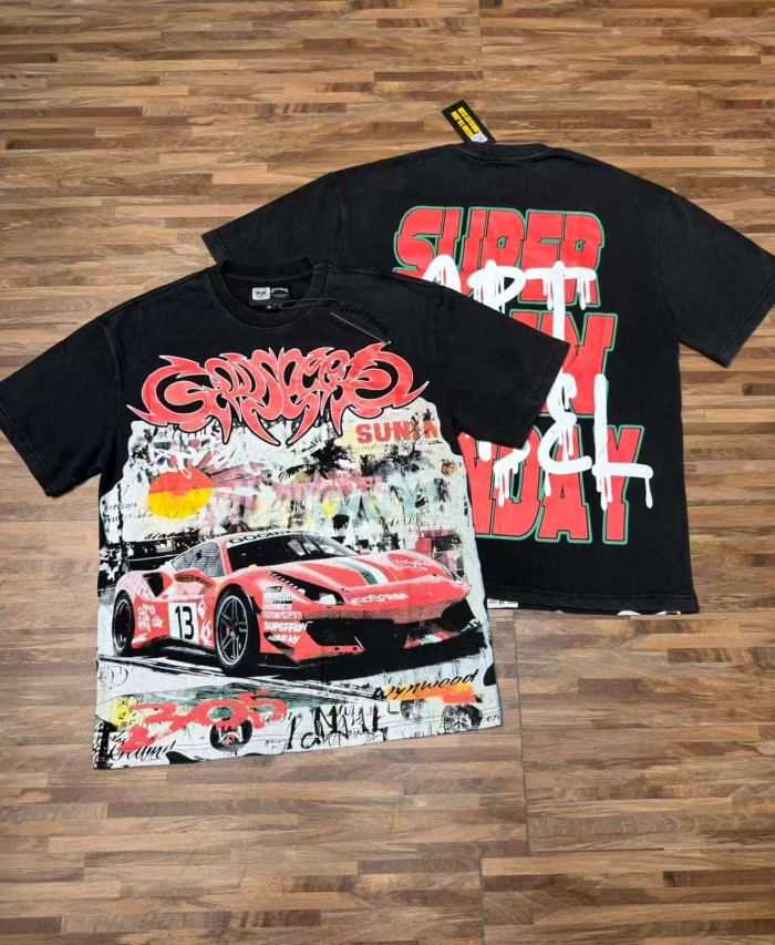 Splatter Graffiti Racing Print Washed Tee 2 colors 29098142
