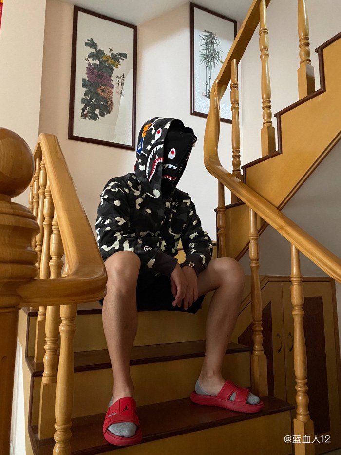 1:1 quality version Camouflage glow-in-the-dark two-head hoodie