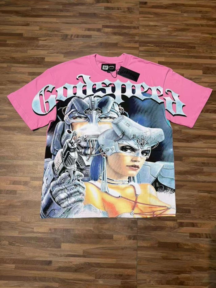 Cyber Twin Female Robot Print Washed Tee 2 colors 29098144