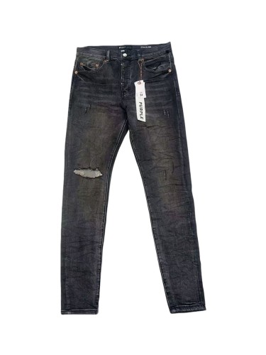 1:1 quality version Classic Black Knee Ripped Jeans 28642008
