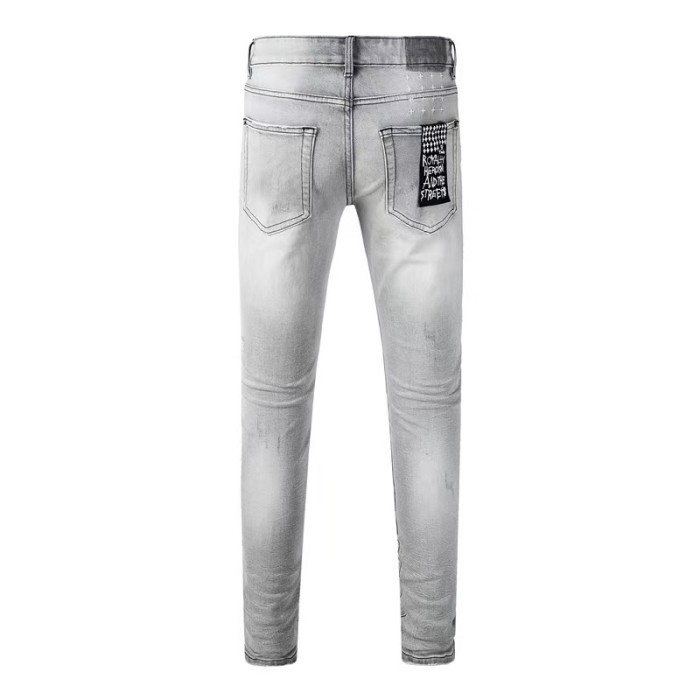 1:1 quality version Worn Hole Slim-fit Jeans 28700614
