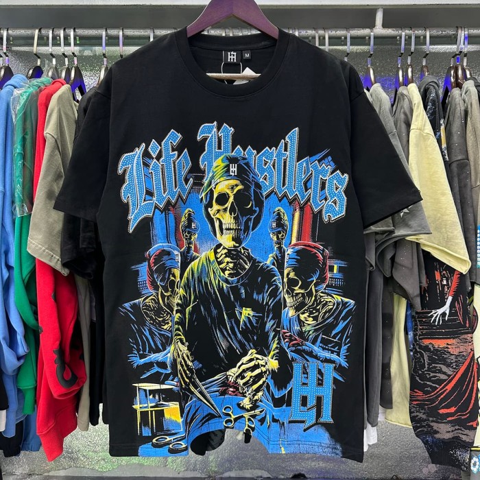 Skeletal Surgeon Rhinestone Print Tee 2 colors 28751252