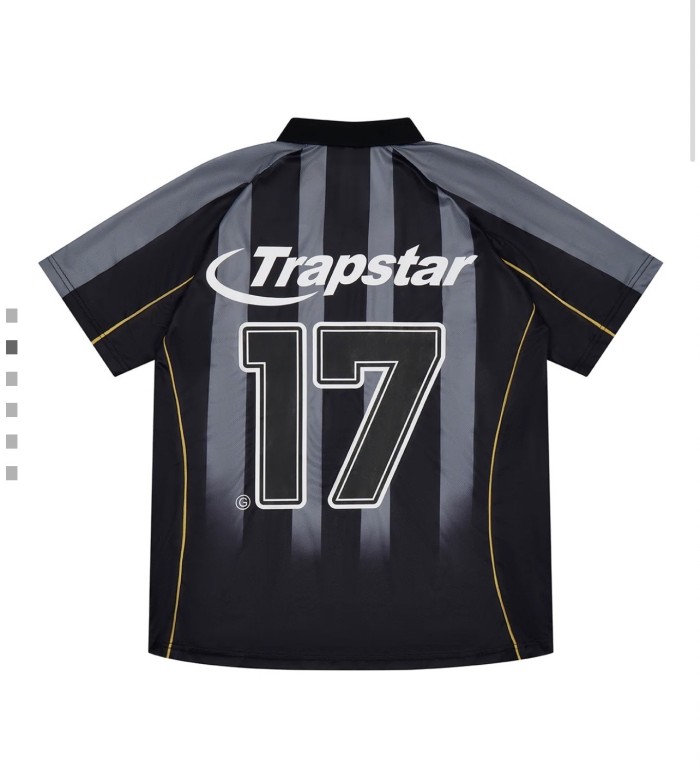 Urban Streetwear Black And Blue Stripe Gradient 17 Number Printed Jersey T-Shirt 29080810