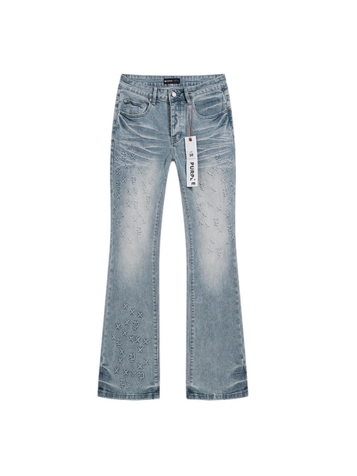 1:1 quality version Four-pointed Star Embroidery Micro Flare Jeans 28884590