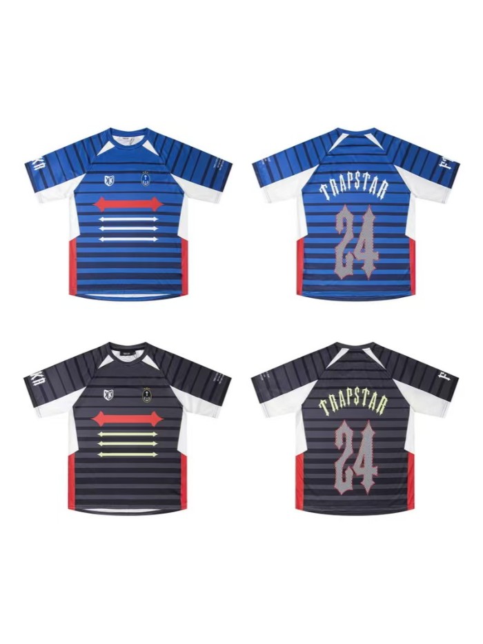 Jersey-style striped letter print double-yarn pure cotton T-shirt 2 colors 29069375