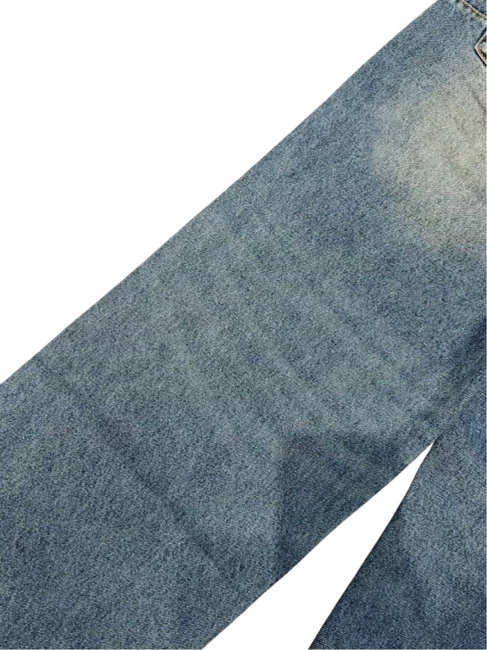 1:1 quality version Side Seam Traffic Light Hot-fix Rhinestone Straight Leg Jeans 28761320