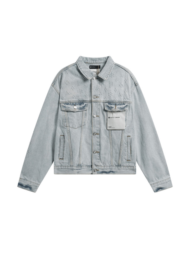 Patterned Printed Denim Jacket 28531564