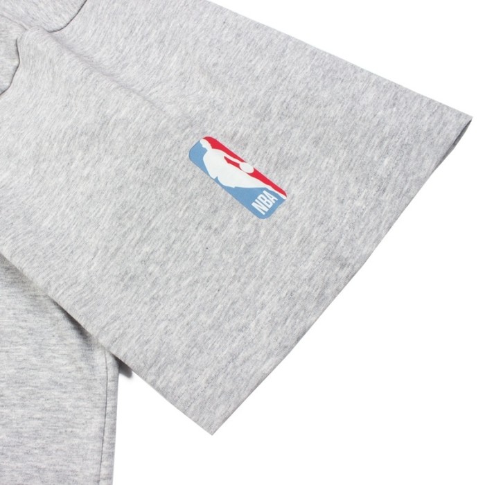 Co-branded back contrast color large letter cursive font gray loose short-sleeved T-shirt 2 colors 29053635