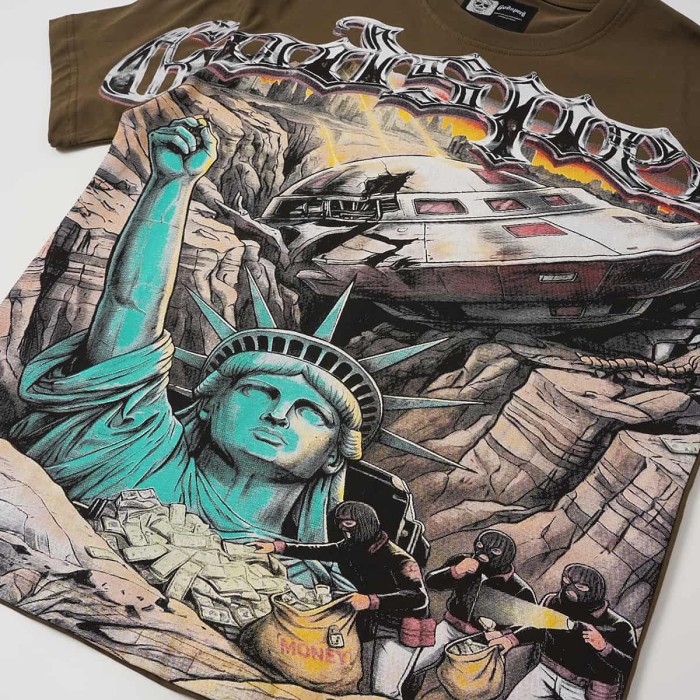 Statue of Liberty UFO Ruins Print Washed Tee 2 colors 29098151