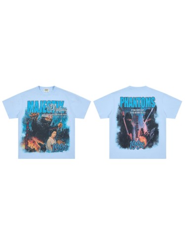 Ninja And Geisha Rhinestone Print Washed Tee 29064546