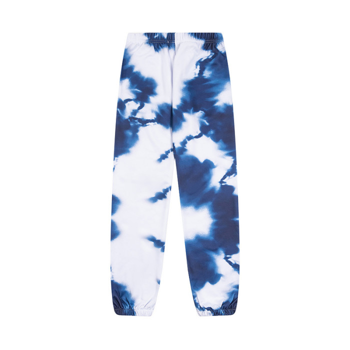 Mottled Letter Print Tie-Dye Hoodie & Pants Set
