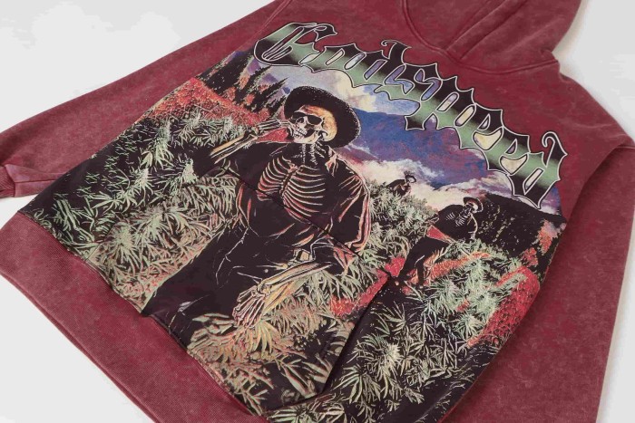 Field Farmer Skull Print Washed Hoodie 2 colors 28696538