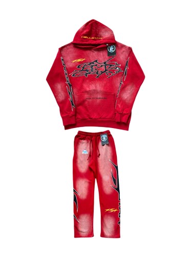 28367333 HS Letter Print Washed Version hoodie & pants set