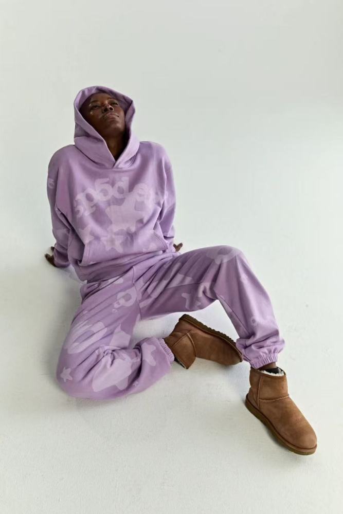 [buy more save more]1:1 quality version 28030596 Big Star Taro Purple/Blue Hoodie & Pants Set 2 colors